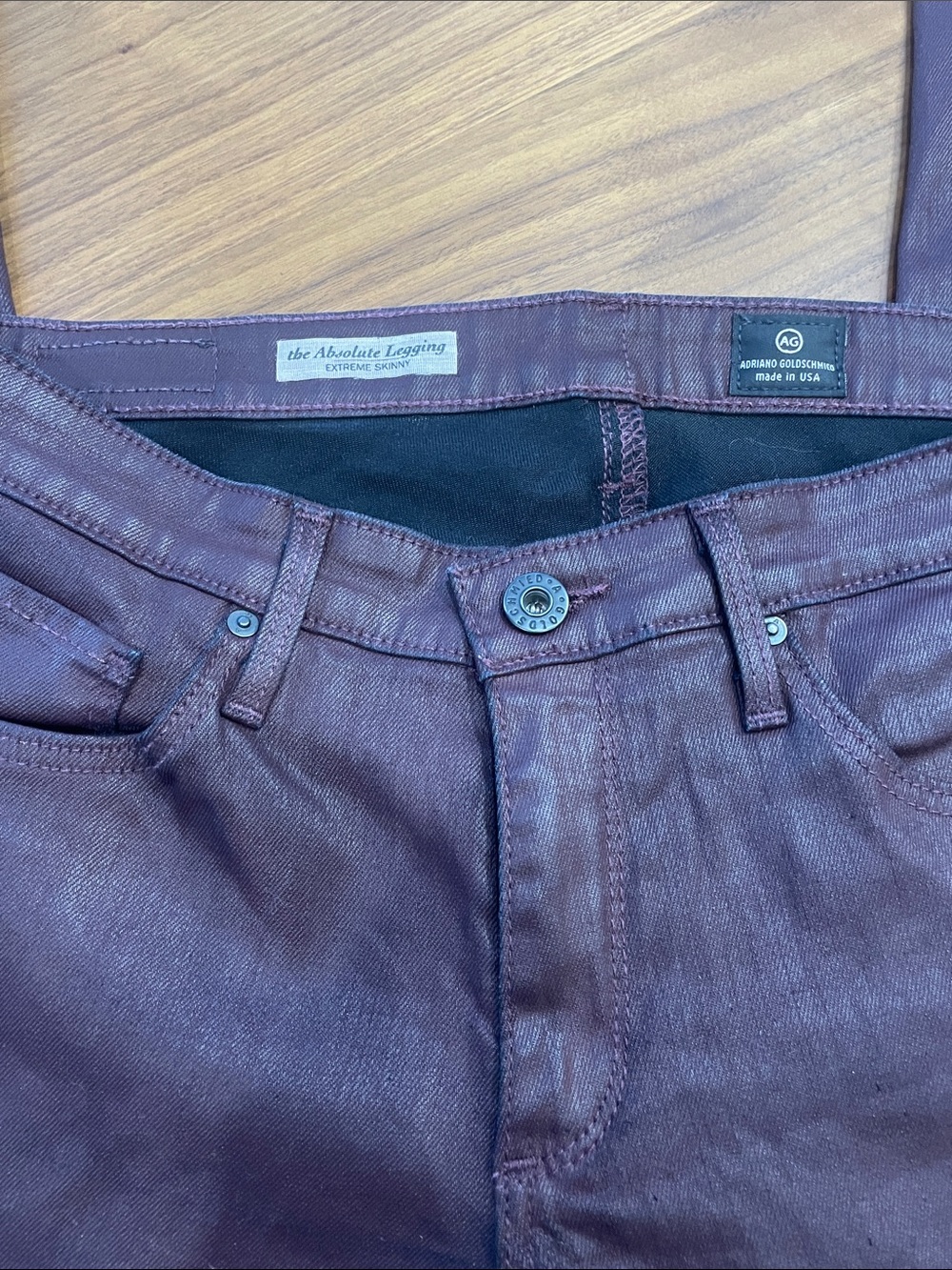 Ag Adriano Goldschmied Burgundy Skinny Jeans